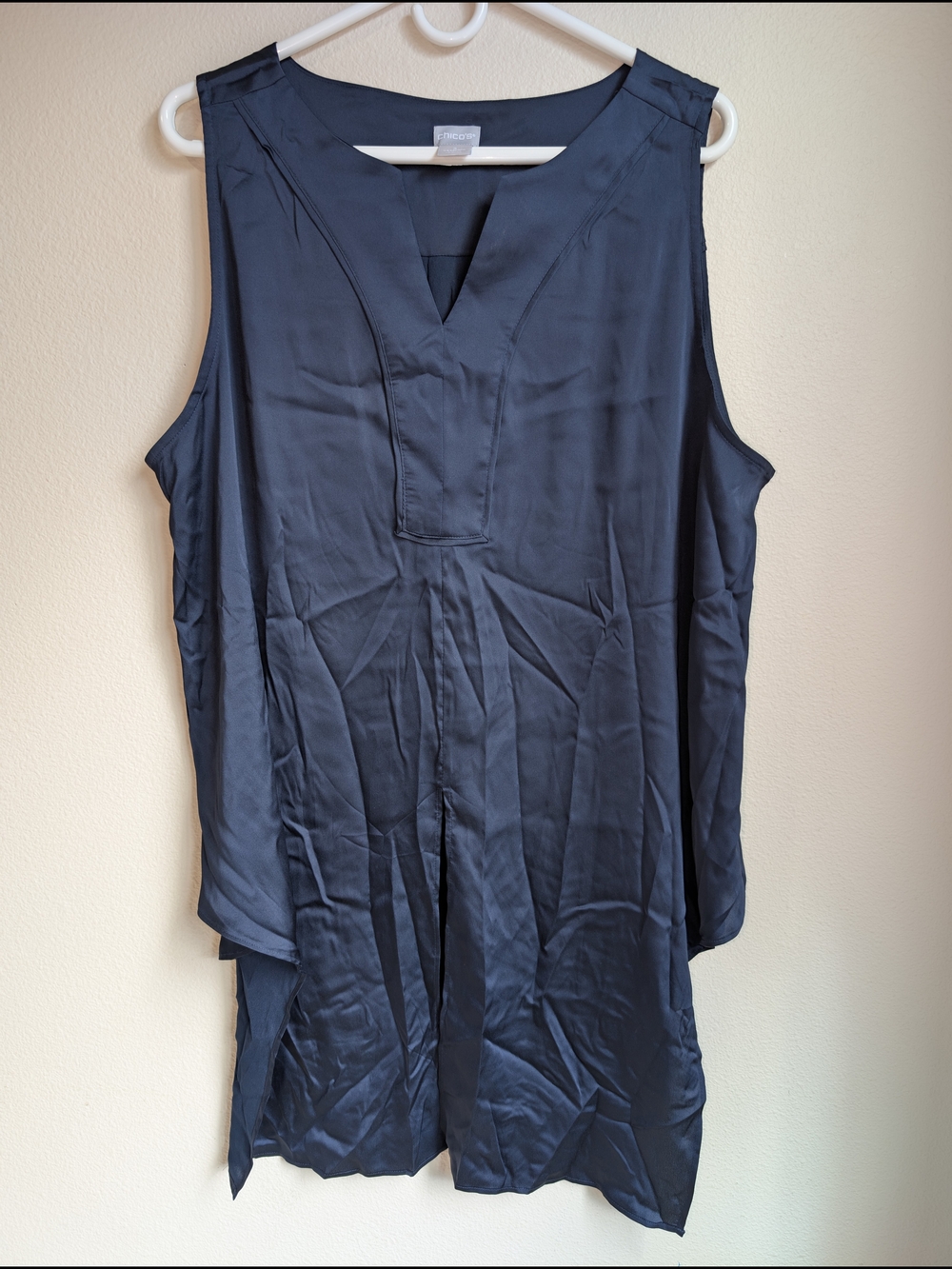 Chico's Dark Navy Sleeveless V-Neck Tunic Women's Size 16/18
